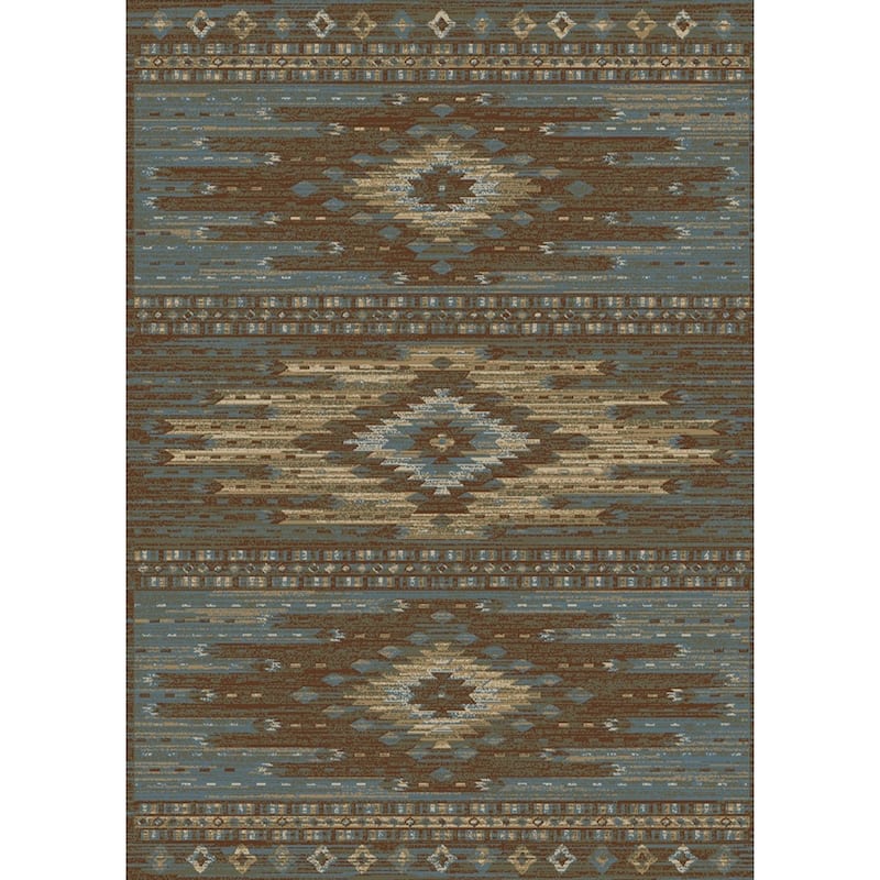 Lodge King Diamond Head Southwestern Lodge Area Rug - 7'10"x9'10" - Blue