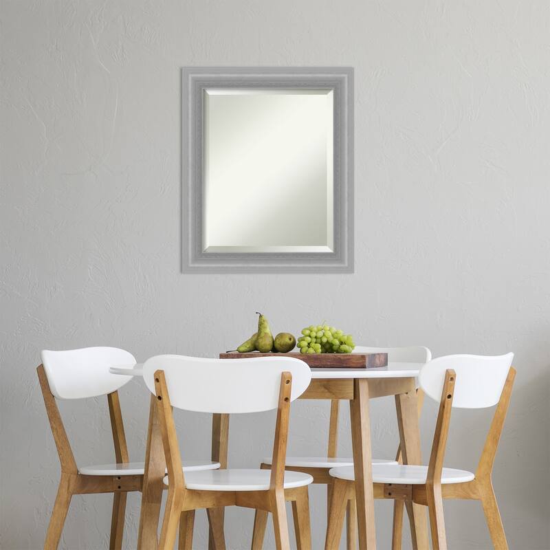 Beveled Wall Mirror - Peak Polished Nickel Narrow Frame - Peak Polished Nickel Narrow