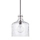 preview thumbnail 12 of 23, 1-Light Clear Water Glass Shade Pendant