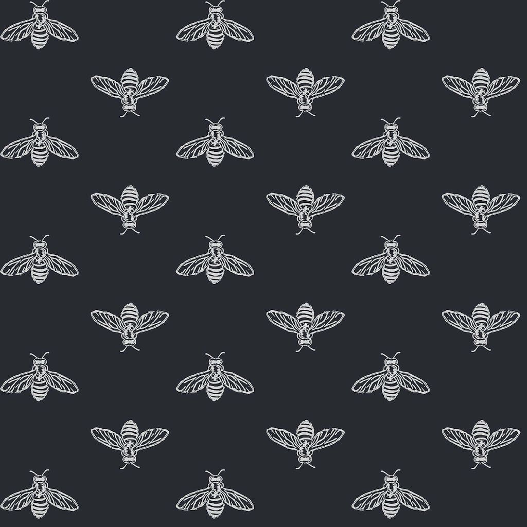 Joules Block Print Bee French Navy Wallpaper