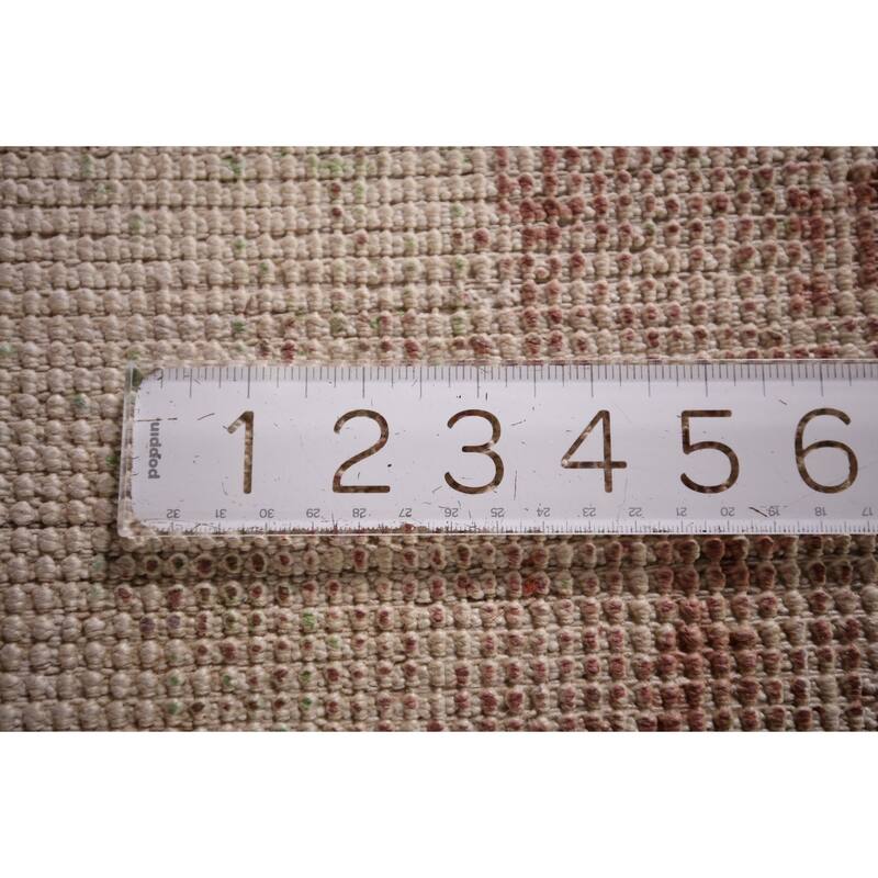 Hand Knotted Oriental 100% Wool Carpet Modern All-Over Multi-Colored Abstract Runner Rug - 8' 8'' X 2' 4''