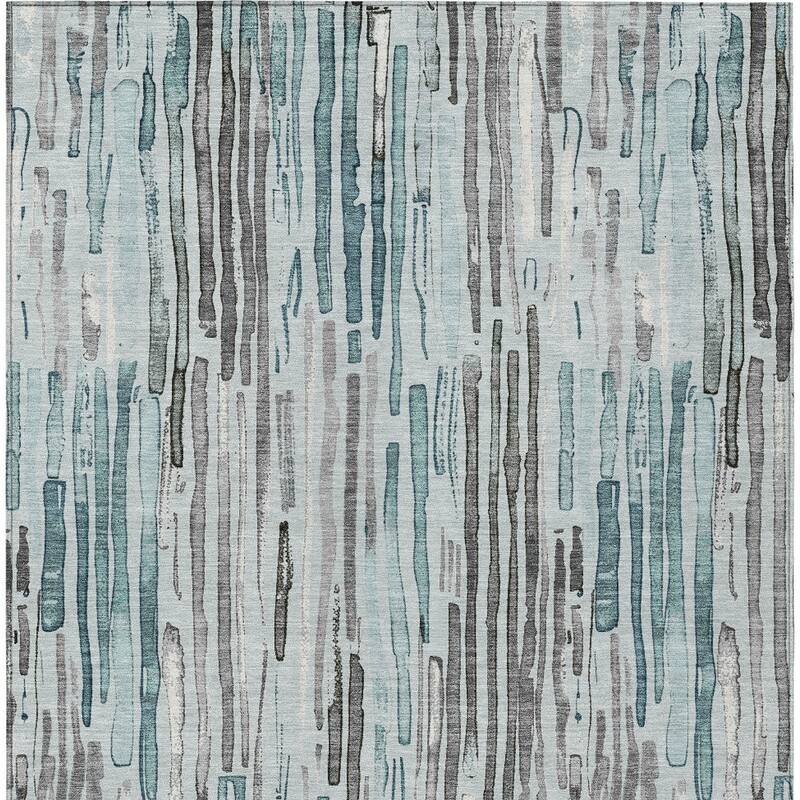 HomeRoots Striped Modern Rectangle Outdoor Rug