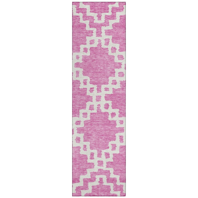 Machine Washable Indoor/ Outdoor Chantille Geo Trellis Rug