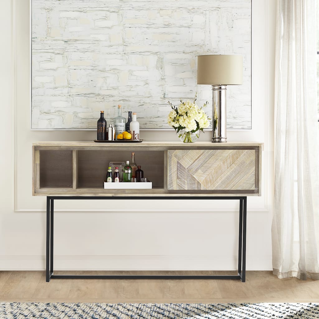 Peridot 1 Drawer Console Table in Natural Acacia Wood