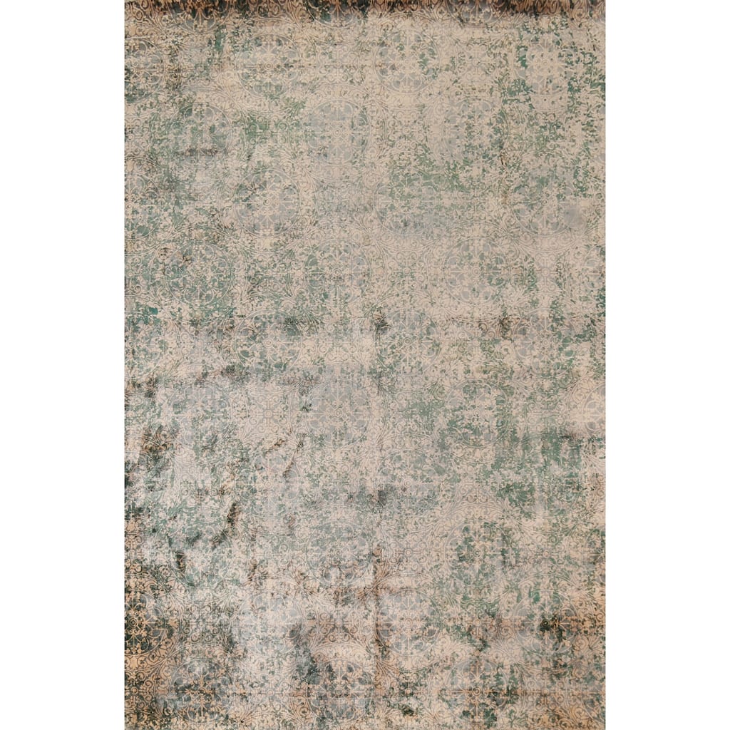 All-Over Abstract Area Rug Hand-Knotted Wool Carpet - 6'7"x 9'10"
