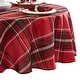 preview thumbnail 4 of 3, Pocono Plaid Holiday Fabric Tablecloth 70" Round