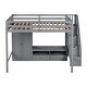 preview thumbnail 13 of 26, Full Size Loft Bed Solid Frame with Wardrobe