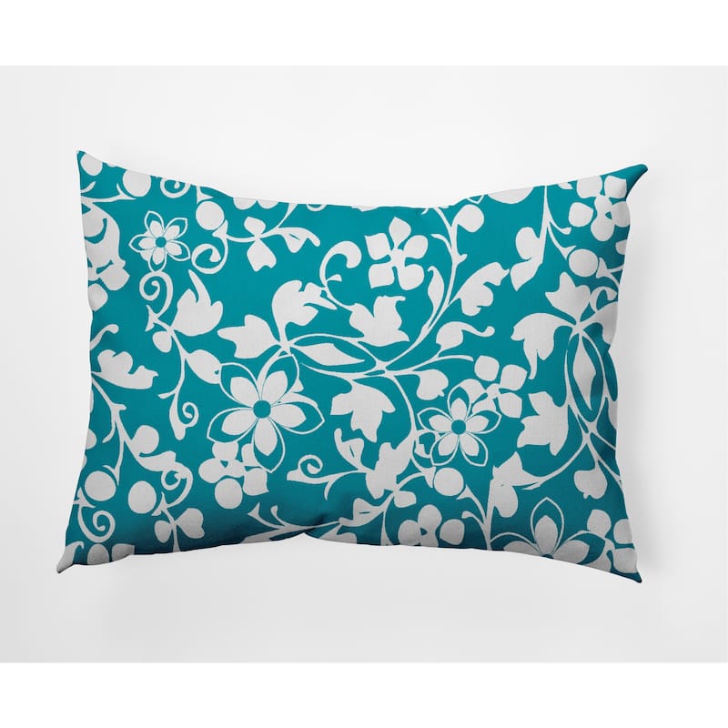 Evelyn Indoor/Outdoor Throw Pillow - Turquoise - 14" x 20"