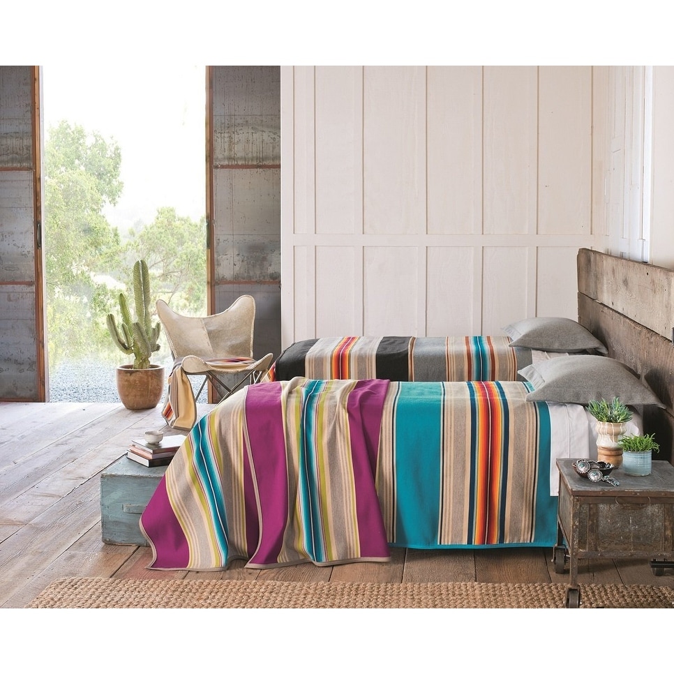 Pendleton Serape Turquoise Blanket - Overstock - 20718823