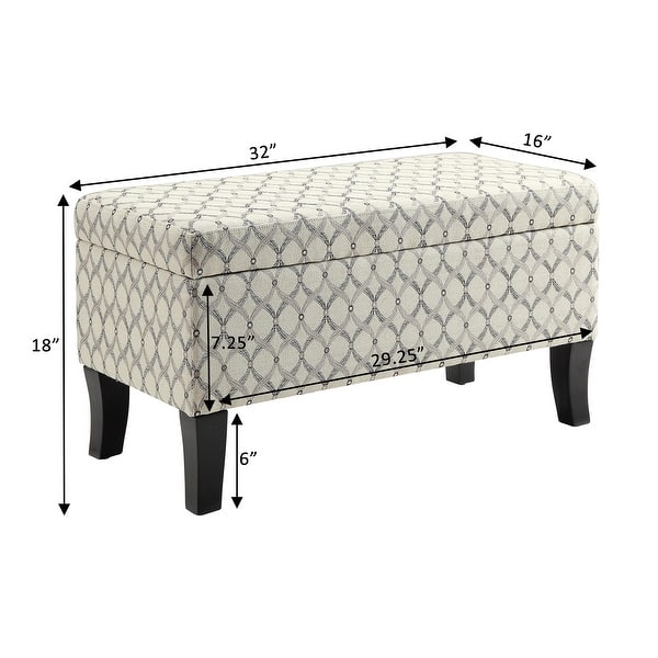 dimension image slide 2 of 4, Convenience Concepts Designs4Comfort Winslow Storage Ottoman Bench