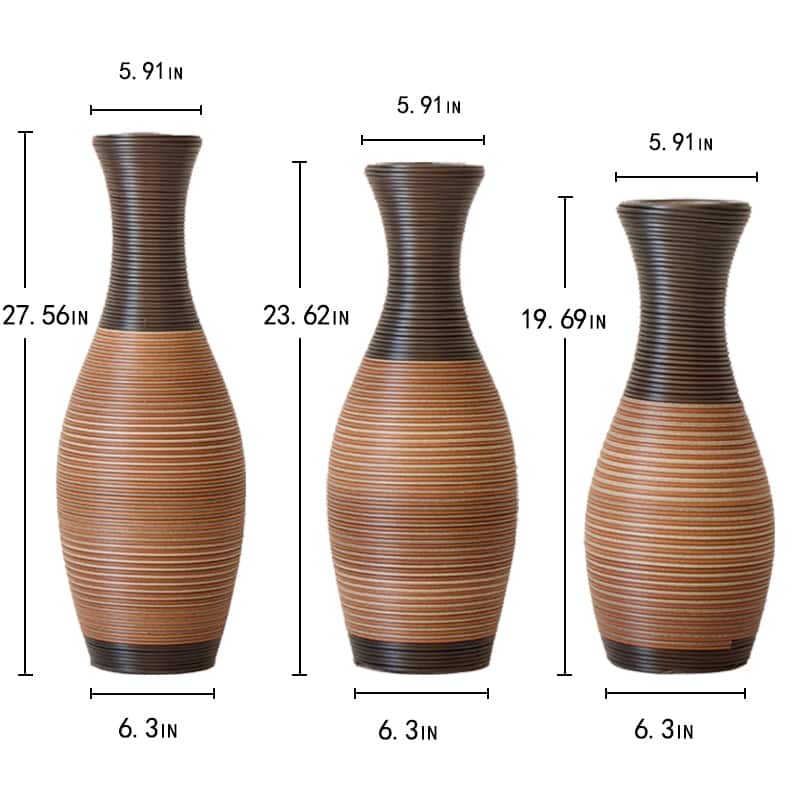 Set of 3 Floor Vases, Home Décor Vase, Artificial Rattan Floor Vase Large vase