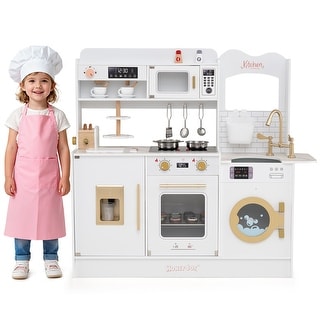 Gymax Play Kitchen for Kids w/ Stoves Light Sound Faucet Microwave - See Details