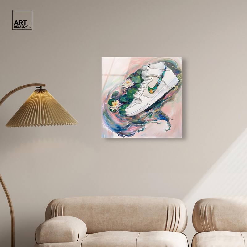 Lilypads Sneaker Splash Acrylic by Art Remedy, Ready to Hang