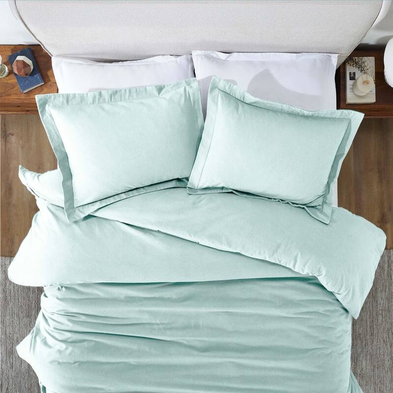 Superior Classic Solid Flannel Cotton Duvet Cover Set