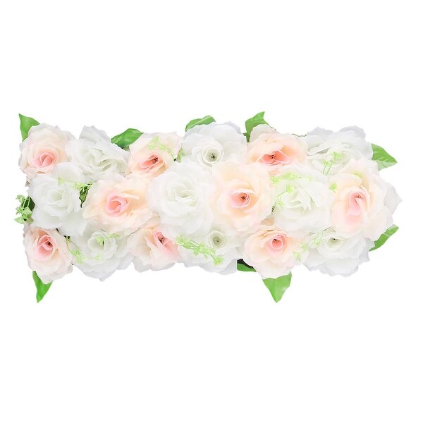 Wedding Party Fabric DIY Wall Arch Hanging Artificial Flower Garland Decor Light Orange White