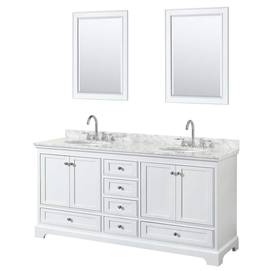 Wyndham Collection Deborah 72" Free Standing Double Vanity Set with