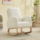preview thumbnail 30 of 75, Upholstered Rocking Chair Nursery Chair with High Back and Side Pocket