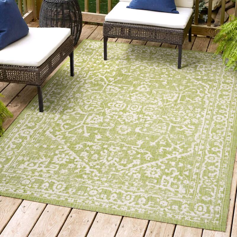 JONATHAN Y Medallion Textured Weave Indoor/Outdoor Area Rug