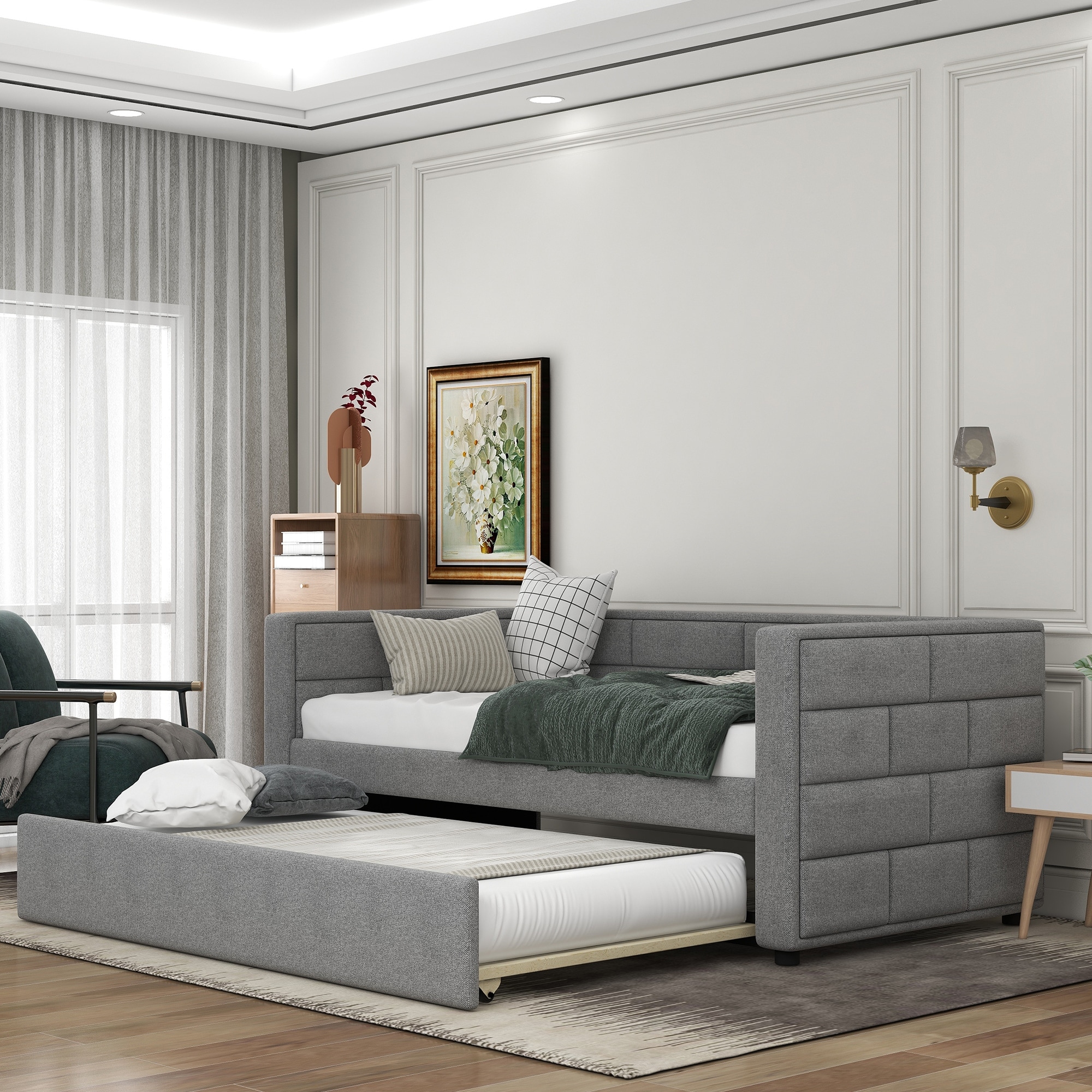 envelop Sandalen Voorkomen Roller And Upholstered Double Sofa Bed, Elegant Design Adds A Spark Of  Modern And Timeless Style To Any Room - Overstock - 36026897