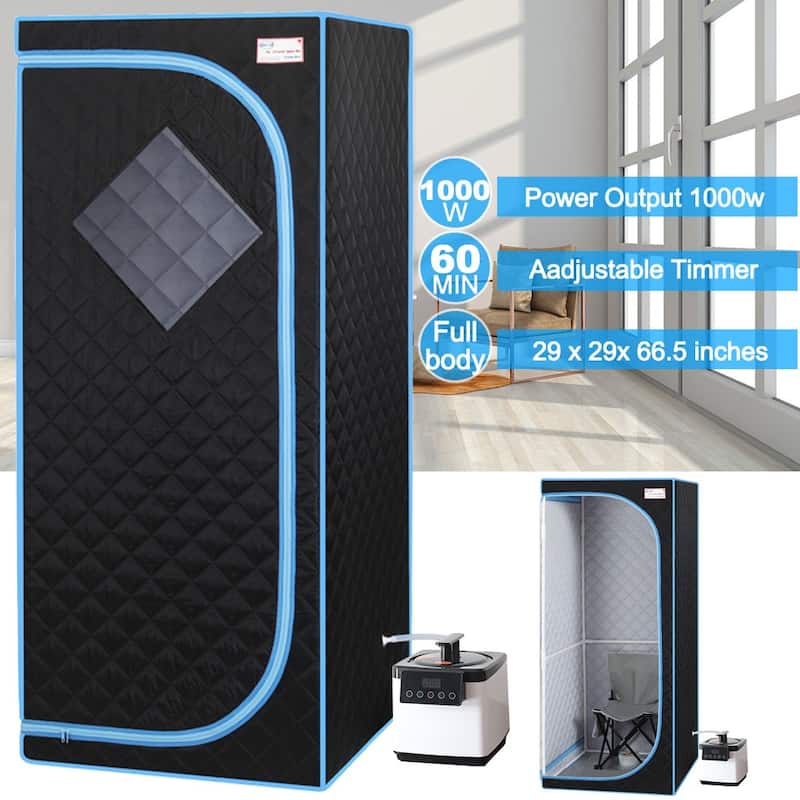 Full Size Portable Black Steam Sauna Tent