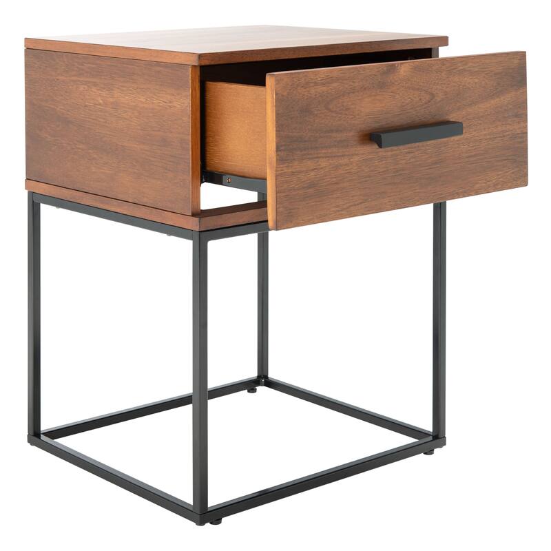 SAFAVIEH Pieta Brown 1-Drawer Nightstand