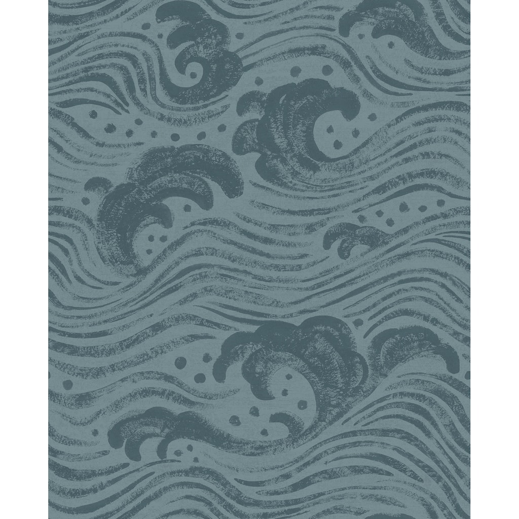 A-Street Prints Swell Teal Ocean Wave Wallpaper
