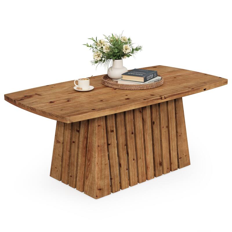 47-Inch Solid Wood Coffee Table, Rectangular Center Table for Living Room