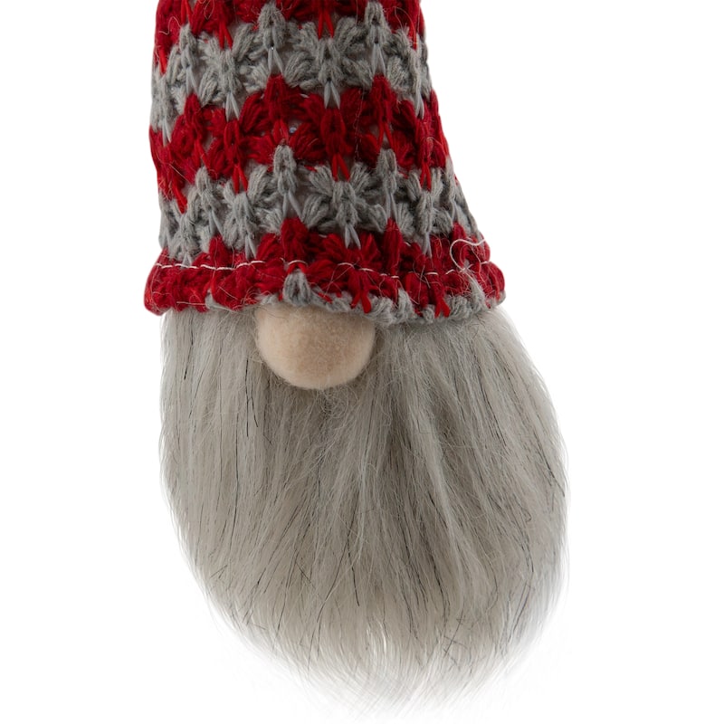 8" Lighted Knit Gnome Head Christmas Ornament