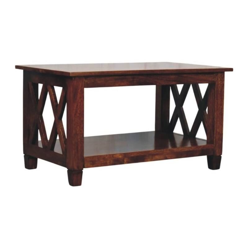 Artisan Furniture Solid Wood Belmont X-Frame Chestnut Coffee Table
