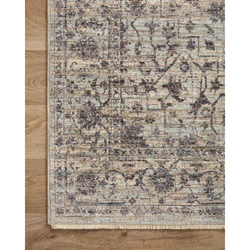Alexander Home Anniki Persian Botanical Area Rug with Micro Fringe