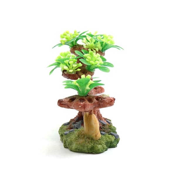 Shop Green Plastic Leaves Tree Resin Base Aquarium Tank Aquascaping Decor Ornament Overstock 24152777