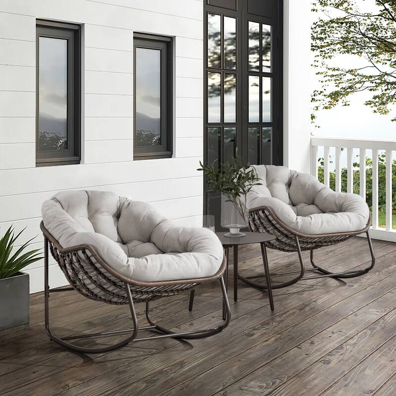 37.2" Rocking Chair with Steel Frame