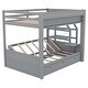 preview thumbnail 9 of 34, Wood Convertible Full Size Bunk Bed with Storage Staircase,Bedside Table and 3 Drawers
