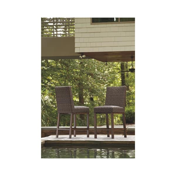 Paradise Trail Outdoor Barstool (set of 2) - Medium Brown