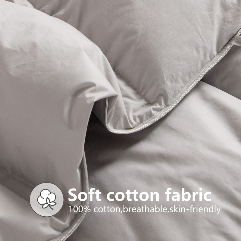 KASENTEX Cotton Cover Down Comforter - Duvet Insert - All Season