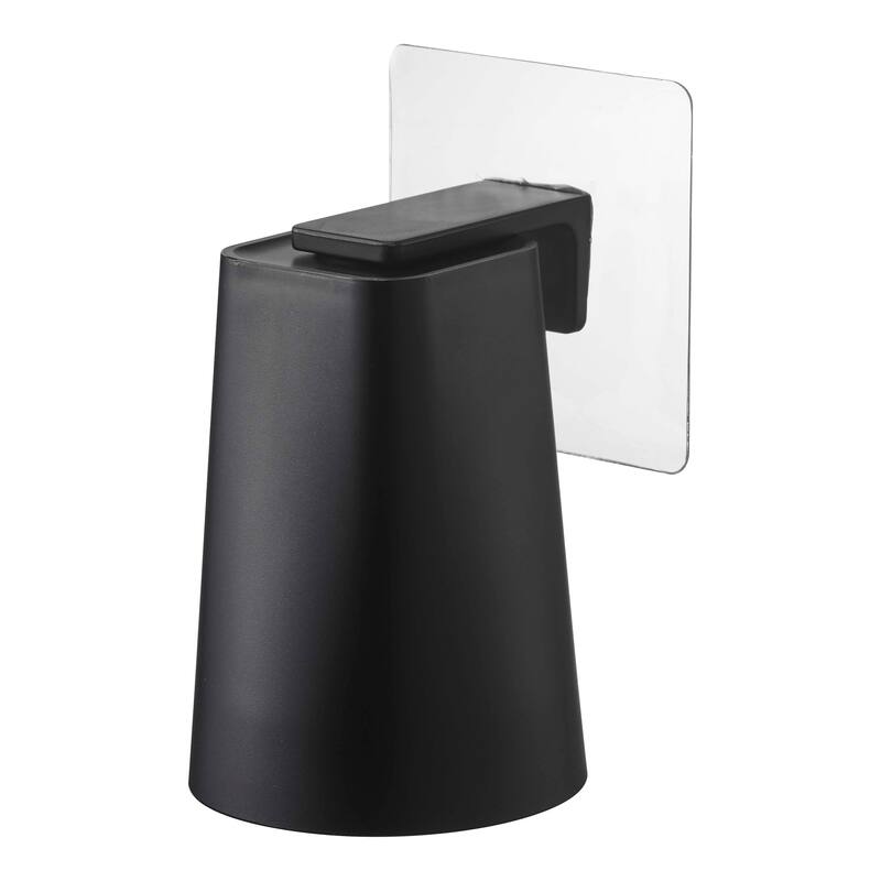 Yamazaki Home Traceless Adhesive Magnetic Cup, ABS Plastic, 200ml - L 2.76 x W 2.76 x H 3.74 inches - Black