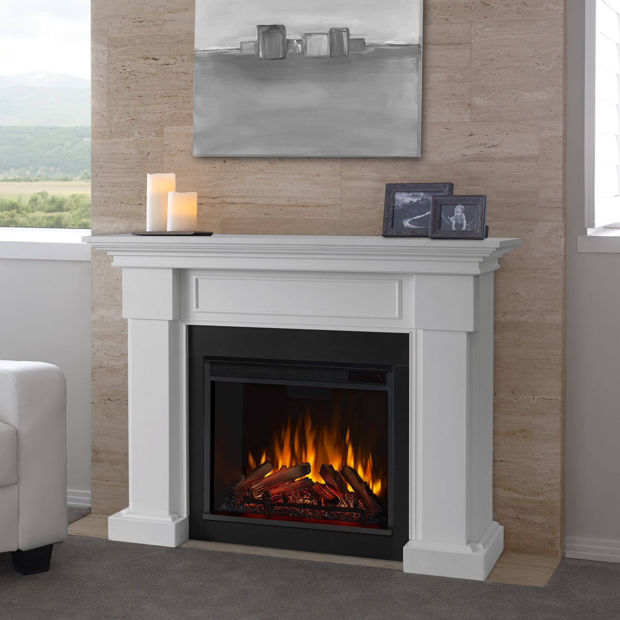 Shop Hillcrest Electric Fireplace White 48 4l X 13 9w X 38 6h