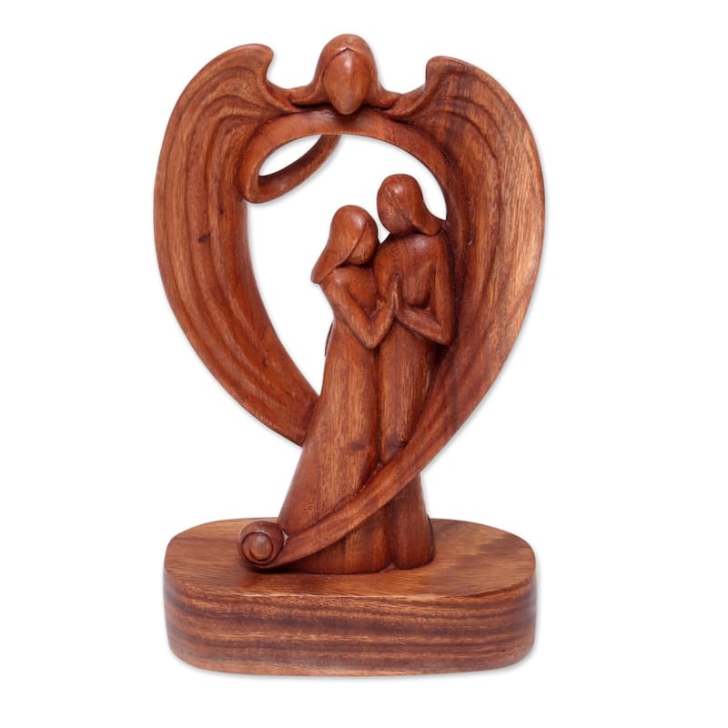 Novica Handmade Angelic Presence Wood Sculpture