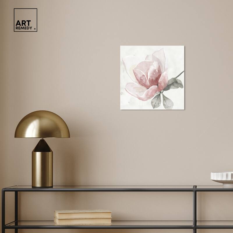 Art Remedy Faded Blush Rose Gallery Wrapped Floral Fine 1 Piece Canvas Wall Art