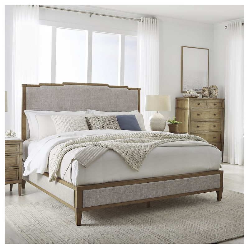 Signature Design by Ashley Sharlance Brown/Beige King Upholstered Panel Bed - Brown/Beige - King