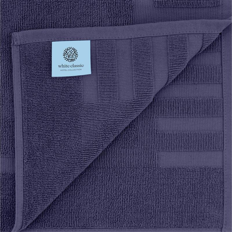 White Classic Luxury Cotton Bath Mat 22x34 Set of 2