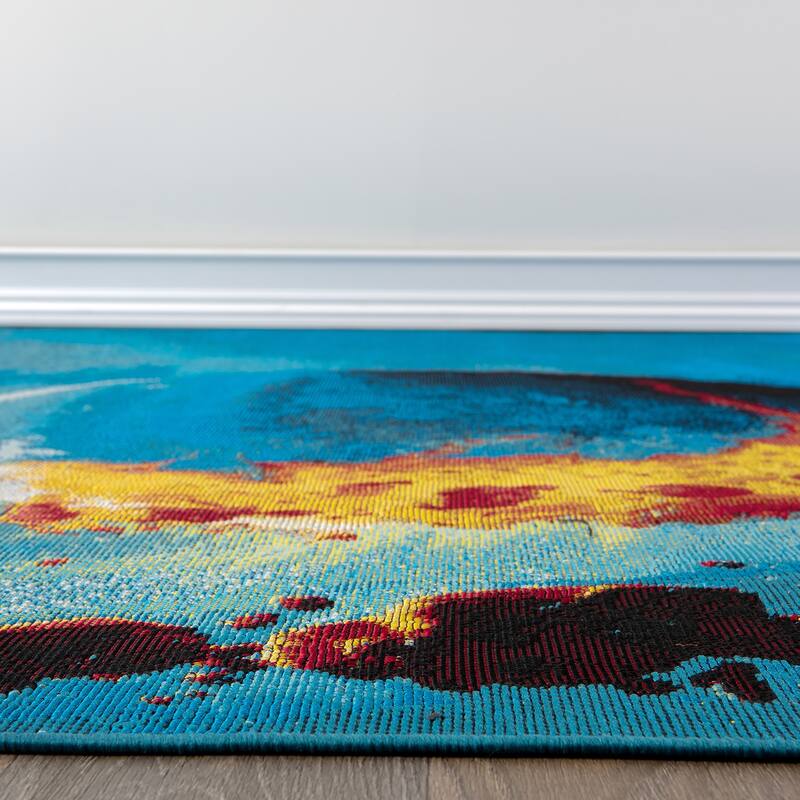 World Rug Gallery Galactic Wonder Galaxy Indoor/Outdoor Area Rug