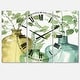preview thumbnail 2 of 4, Designart 'Mixed Botanical Green Leaves IX' Cottage 3 Panels Oversized Wall CLock - 36 in. wide x 28 in. high - 3 panels