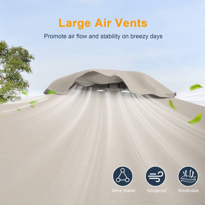 LIVOOSUN 10 x 6.5ft Outdoor Market Patio Umbrella w/Tilt and Crank