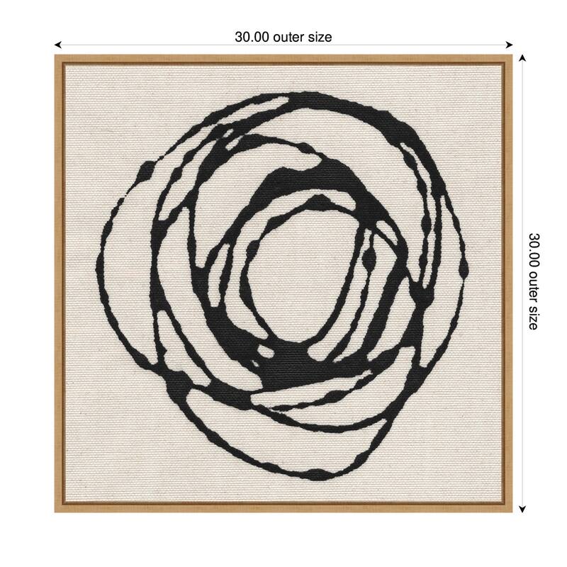 Kate and Laurel Sylvie Flowing Circle Abstract Framed Canvas by The Creative Bunch Studio
