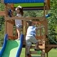 preview thumbnail 10 of 11, Backyard Discovery Beach Front Cedar Wood Swing Set, Slide, Play Deck - 14'1" x 14'5"