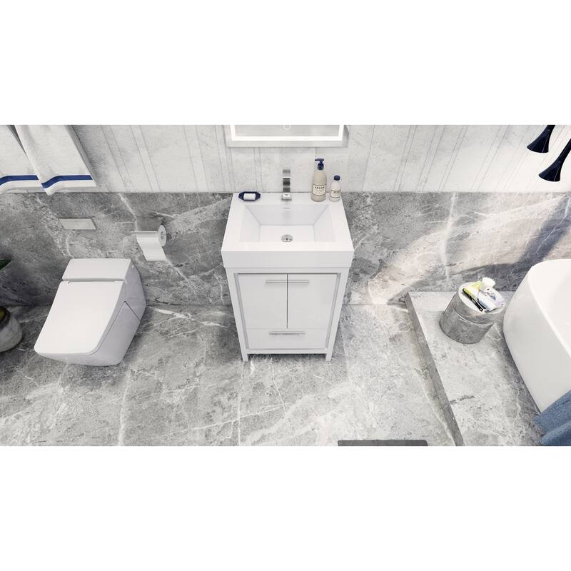 Dove 24'' Freestanding Vanity with Reinforced Acrylic Sink