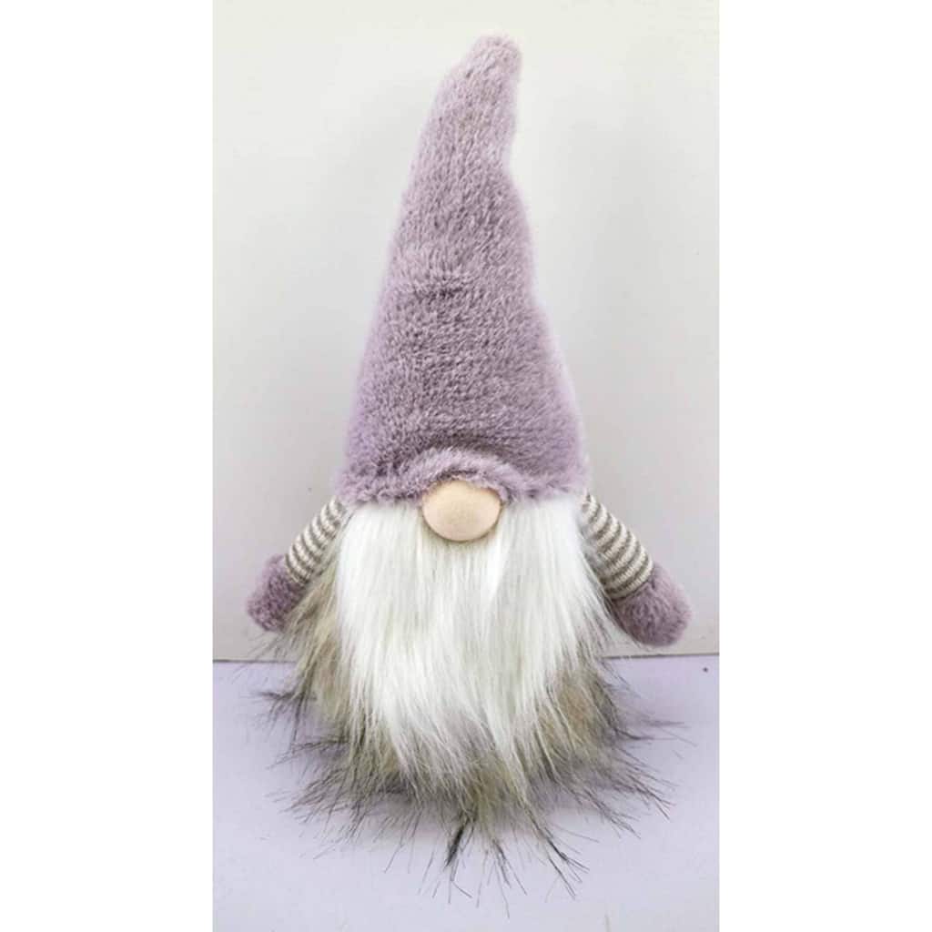 Sitting Gnome Christmas Tabletop Figurine - 12.5" - Purple