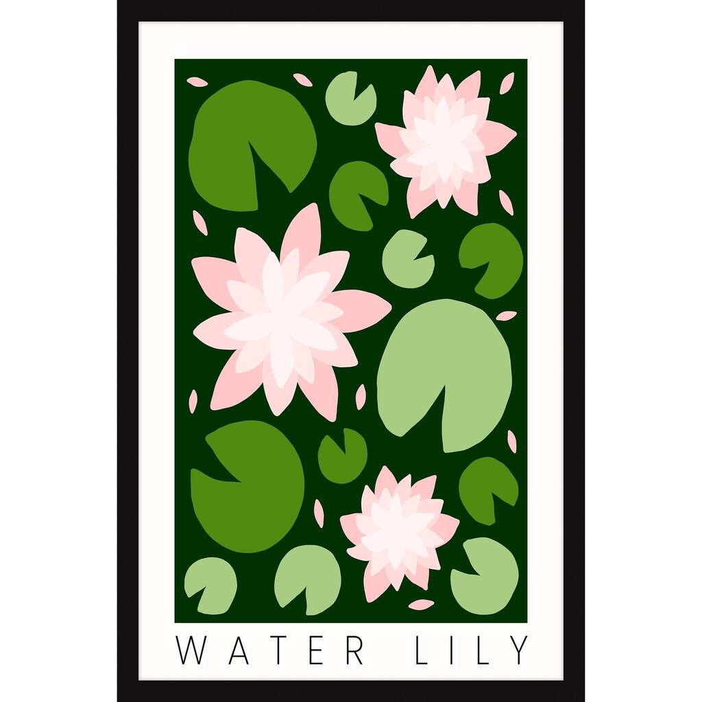 Water Lily Framed Wall Art, Elegant Home Touch - Sophisticated Artwork for Refined Décor