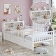 preview thumbnail 2 of 14, Twin Size Platform Bed with Headboard Storage Rack, 2 Drawers, 3-Side Guardrails